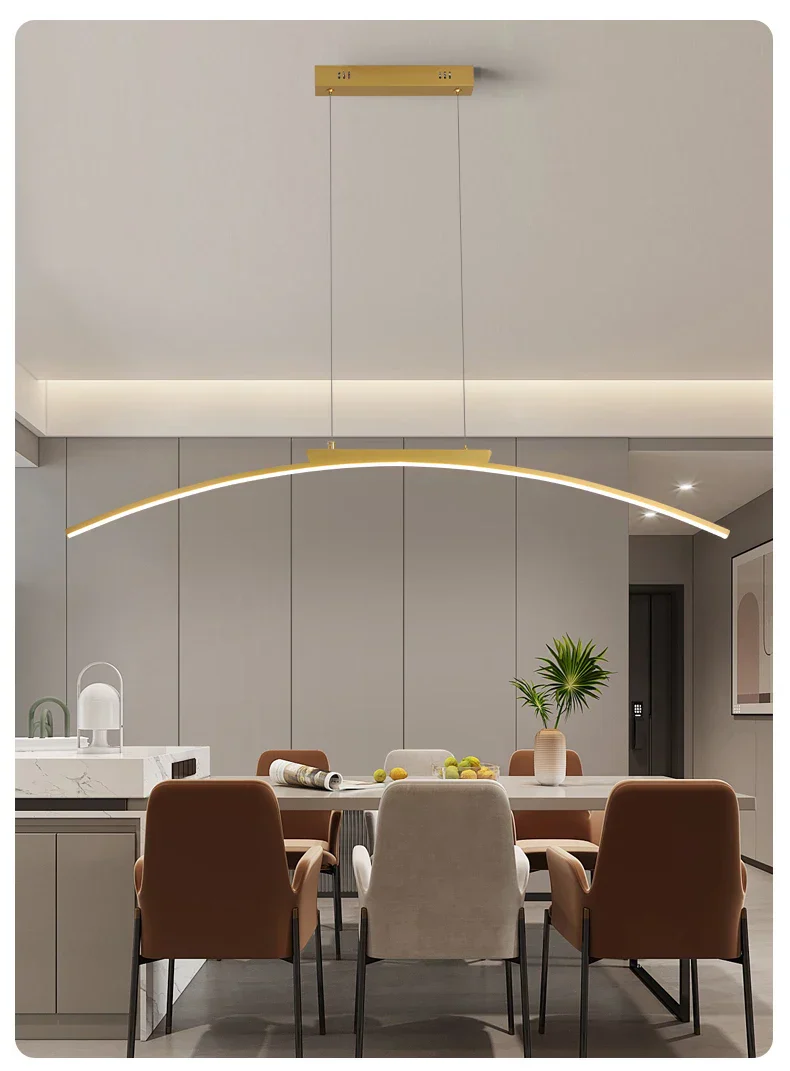 Modern LED Arc Pendant Light – Adjustable Dining Room Hanging Lamp for Kitchen - Image 8