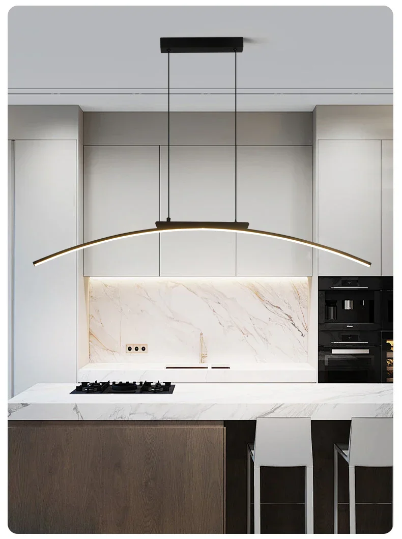 Modern LED Arc Pendant Light – Adjustable Dining Room Hanging Lamp for Kitchen - Image 9
