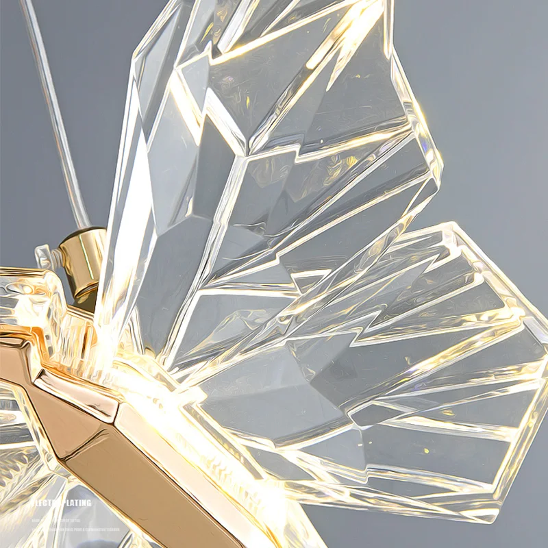 Modern LED Butterfly Crystal Pendant Light Chandelier for Dining Living Bedroom - Image 5