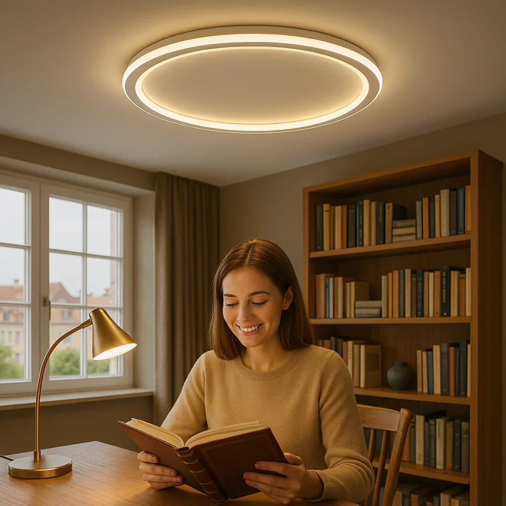 Modern LED Ceiling Light Dimmable Remote Control Round Fixture Bedroom Living - Image 3