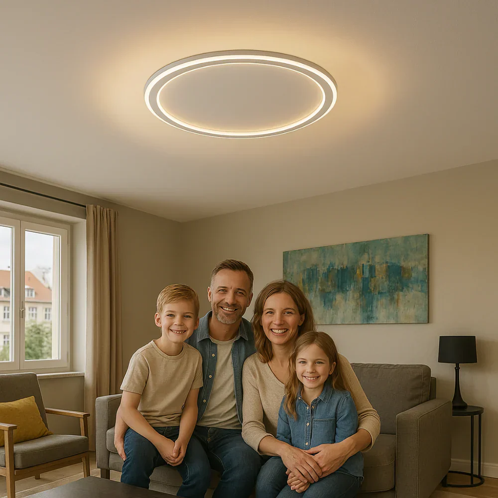 Modern LED Ceiling Light Dimmable Remote Control Round Fixture Bedroom Living - Image 4
