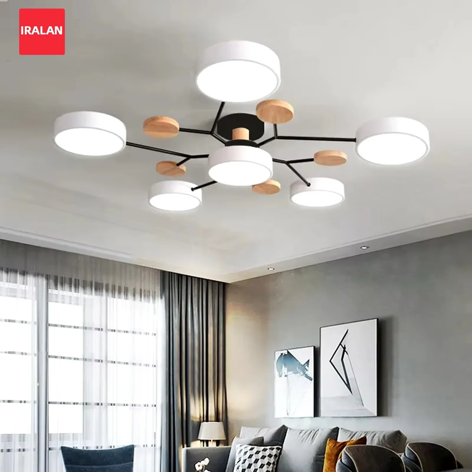 Modern LED Chandelier 3-Color Ceiling Pendant Light Nordic Lamp for Living Bedroom - Image 3