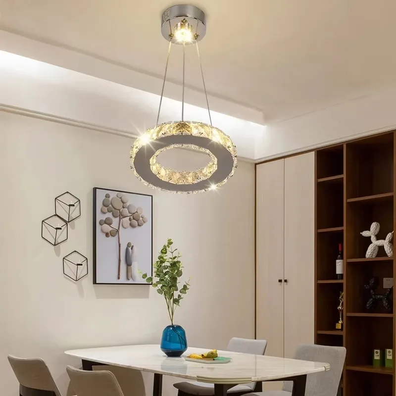 Modern LED Crystal Pendant Light Single Hanging Lamp for Bedroom Home Decor - Image 5