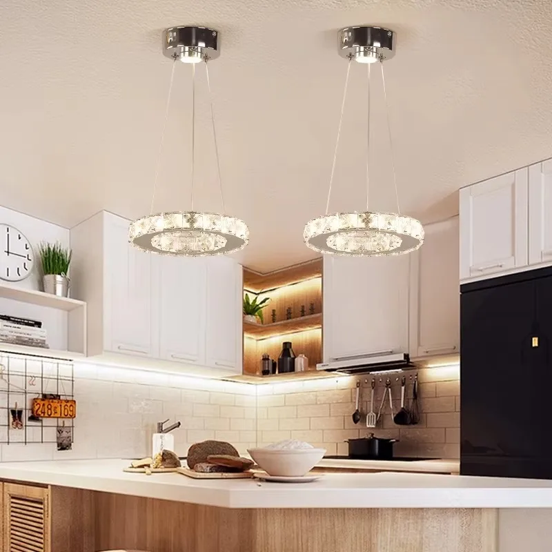 Modern LED Crystal Pendant Light Single Hanging Lamp for Bedroom Home Decor - Image 6