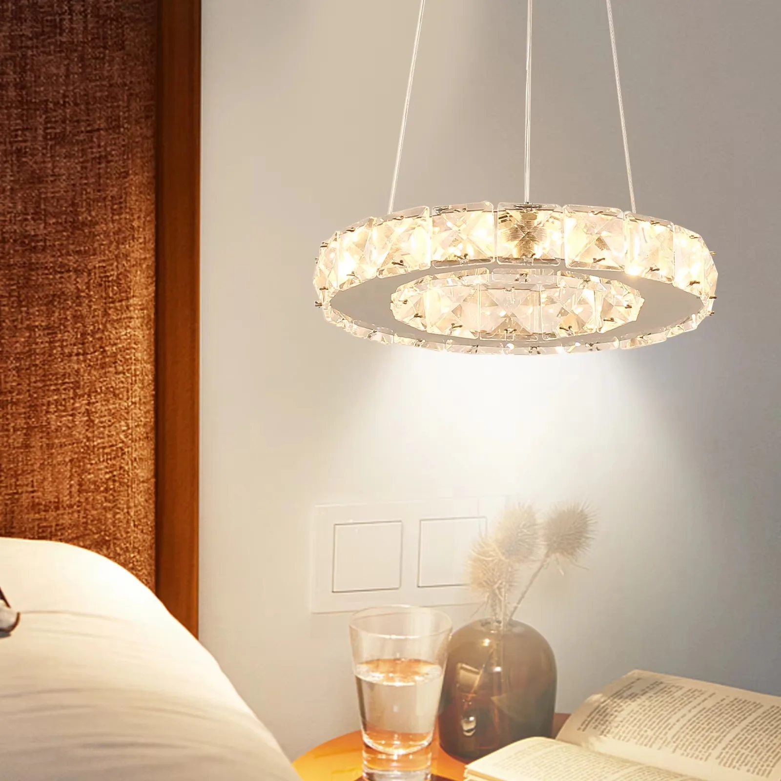 Modern LED Crystal Pendant Light Single Hanging Lamp for Bedroom Home Decor - Image 7