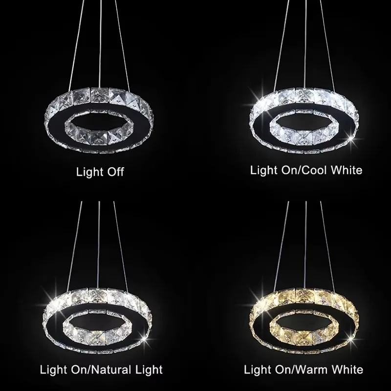 Modern LED Crystal Pendant Light Single Hanging Lamp for Bedroom Home Decor - Image 8