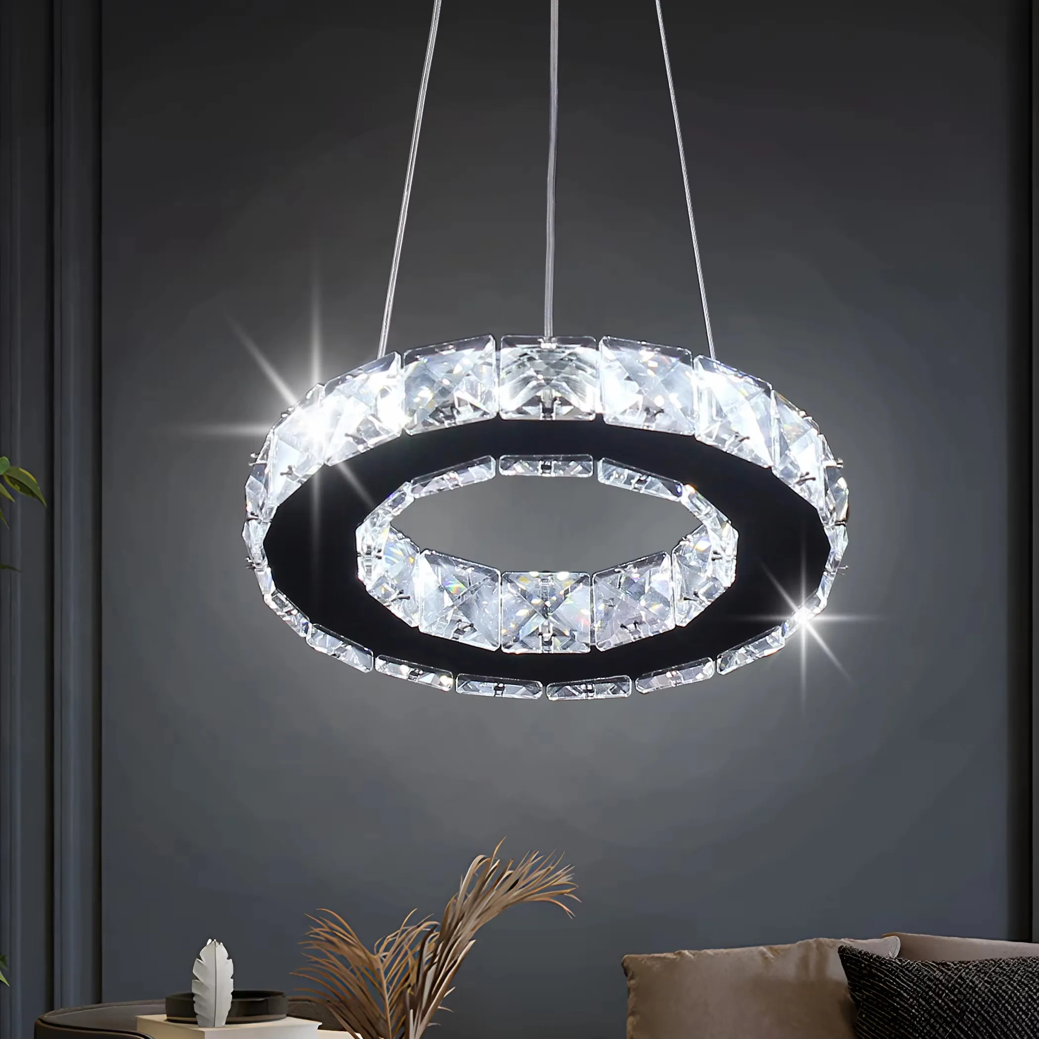 Modern LED Crystal Pendant Light Single Hanging Lamp for Bedroom Home Decor - Image 9