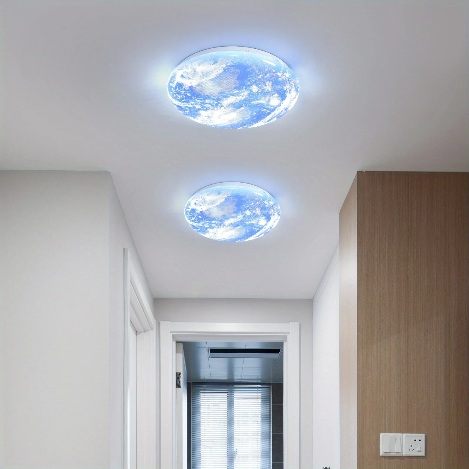 Modern LED Flush Ceiling Light Earth Globe 3CCT Daylight White Smart Control - Image 2