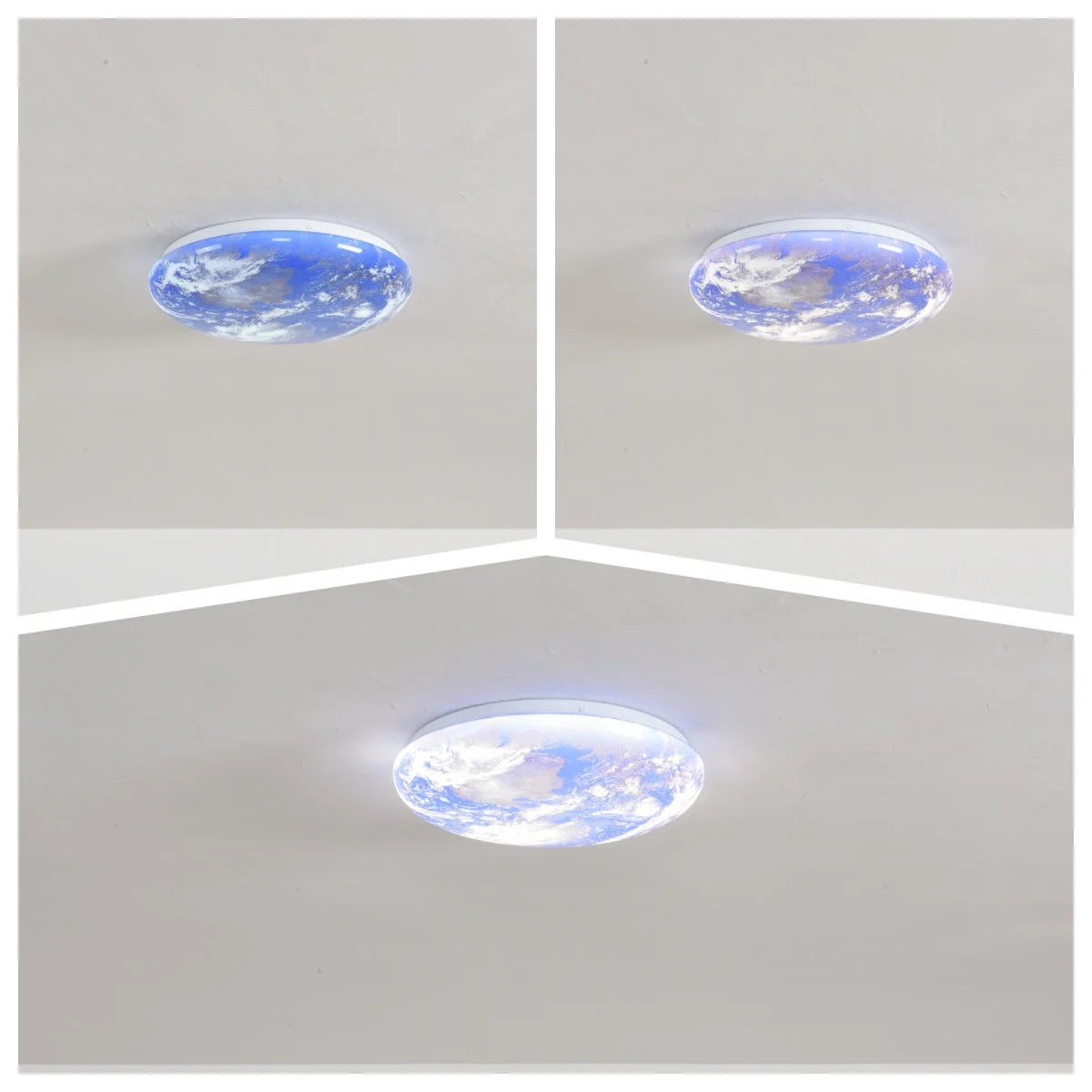 Modern LED Flush Ceiling Light Earth Globe 3CCT Daylight White Smart Control - Image 4
