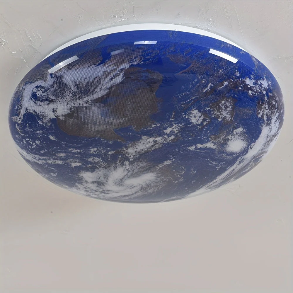 Modern LED Flush Ceiling Light Earth Globe 3CCT Daylight White Smart Control - Image 6