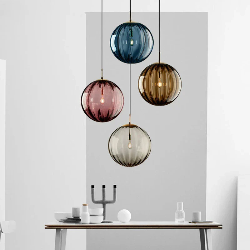 Modern LED Glass Ball Pendant Light Nordic Hanging Lamp for Bedroom Dining Bar - Image 2