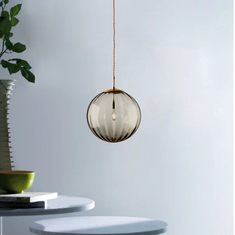Modern LED Glass Ball Pendant Light Nordic Hanging Lamp for Bedroom Dining Bar - Image 5