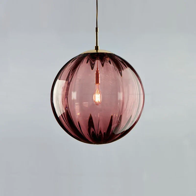 Modern LED Glass Ball Pendant Light Nordic Hanging Lamp for Bedroom Dining Bar - Image 6