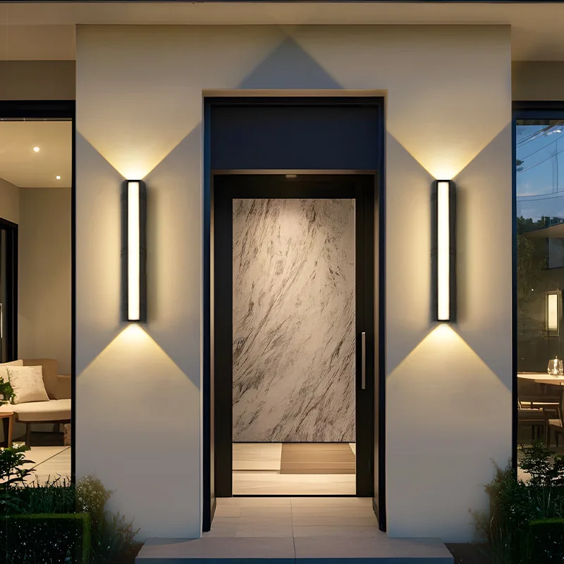 Modern LED Outdoor Wall Light IP65 Waterproof Aluminum Porch Garden Strip Lamp - Image 3