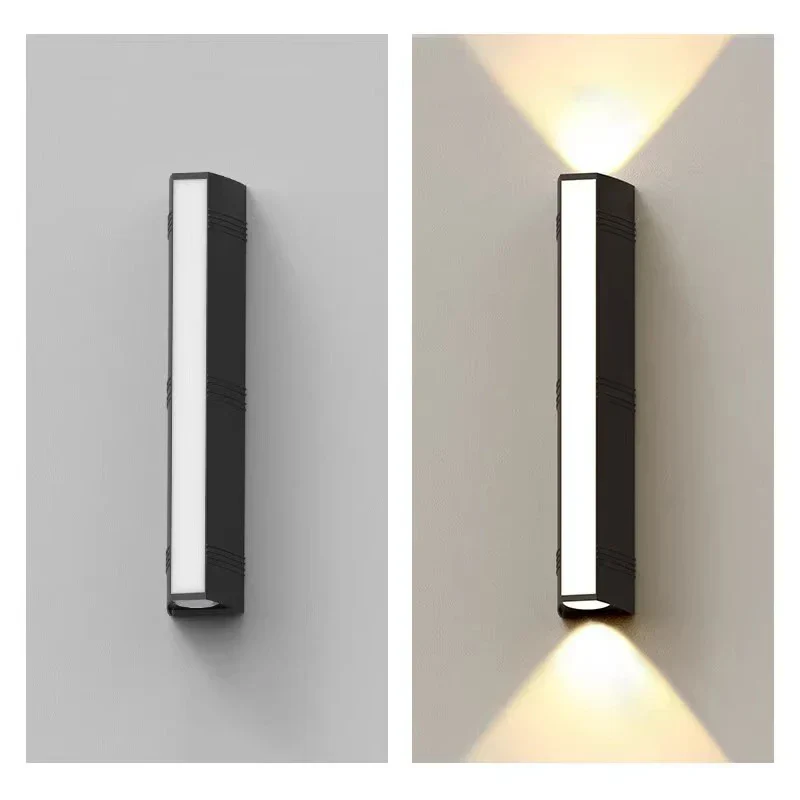 Modern LED Outdoor Wall Light IP65 Waterproof Aluminum Porch Garden Strip Lamp - Image 6