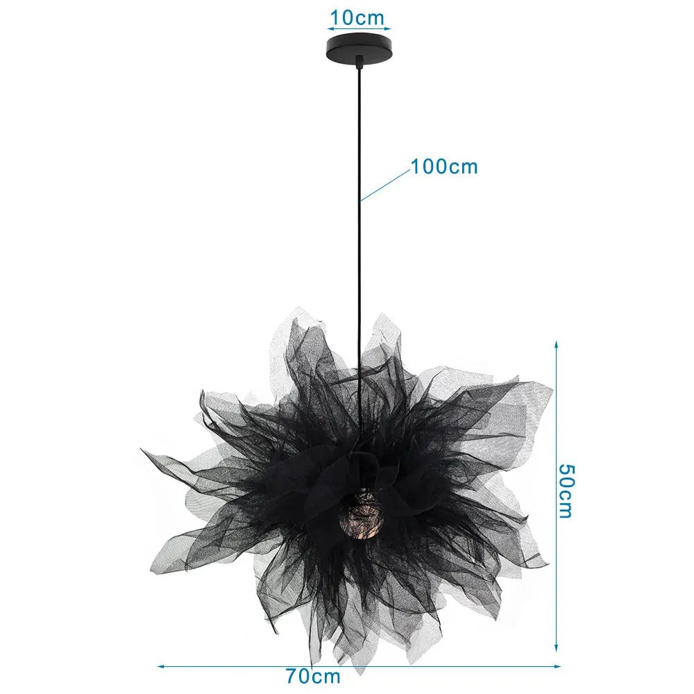 Modern LED Pendant Ceiling Light Feather Droplight Hanging Chandelier Bedroom - Image 11