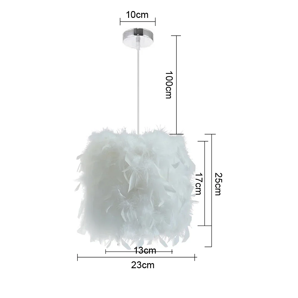 Modern LED Pendant Ceiling Light Feather Droplight Hanging Chandelier Bedroom - Image 8