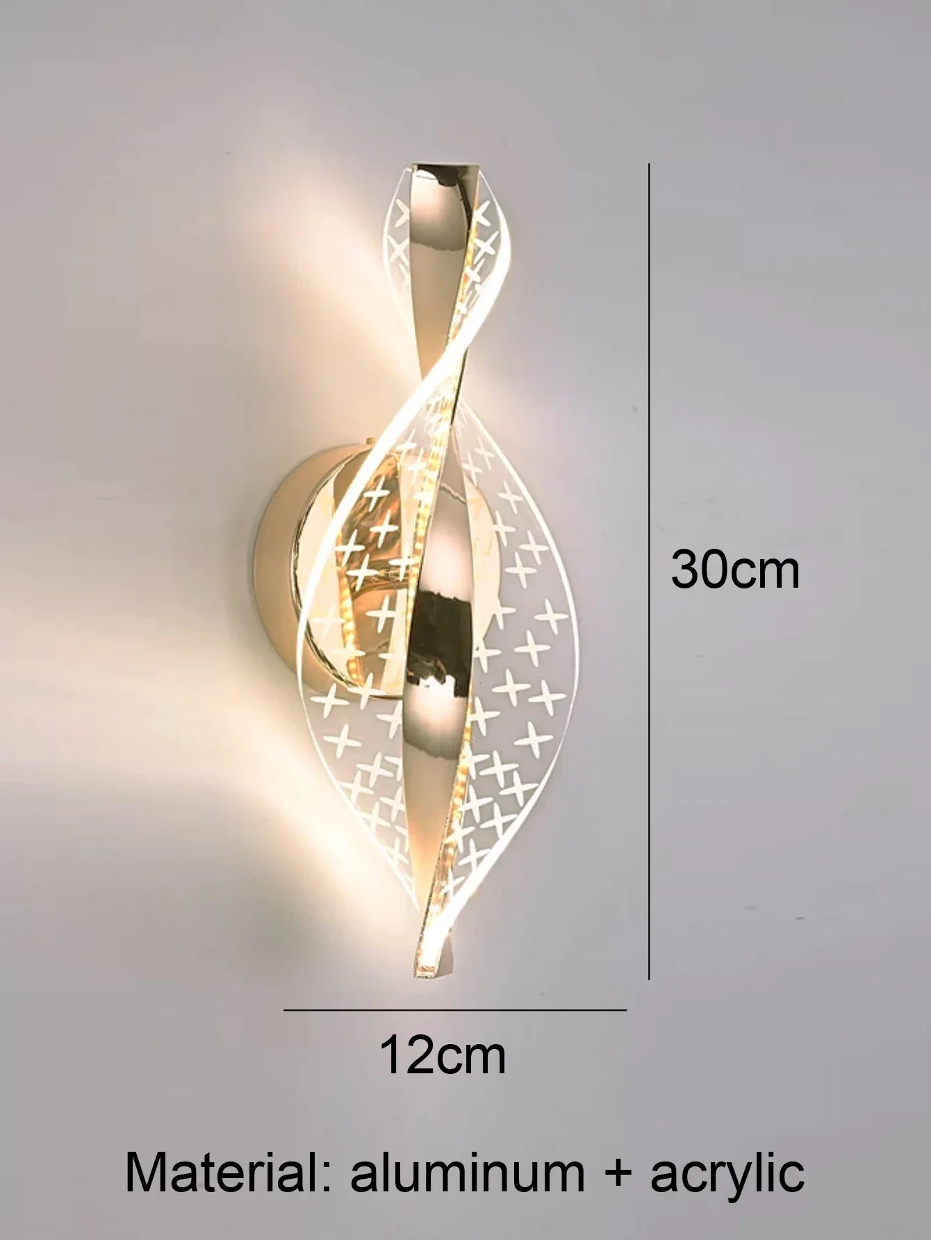 Modern LED Wall Lamp – Gold/Black Acrylic Light for Bedroom, Hallway & Living Room - Image 17
