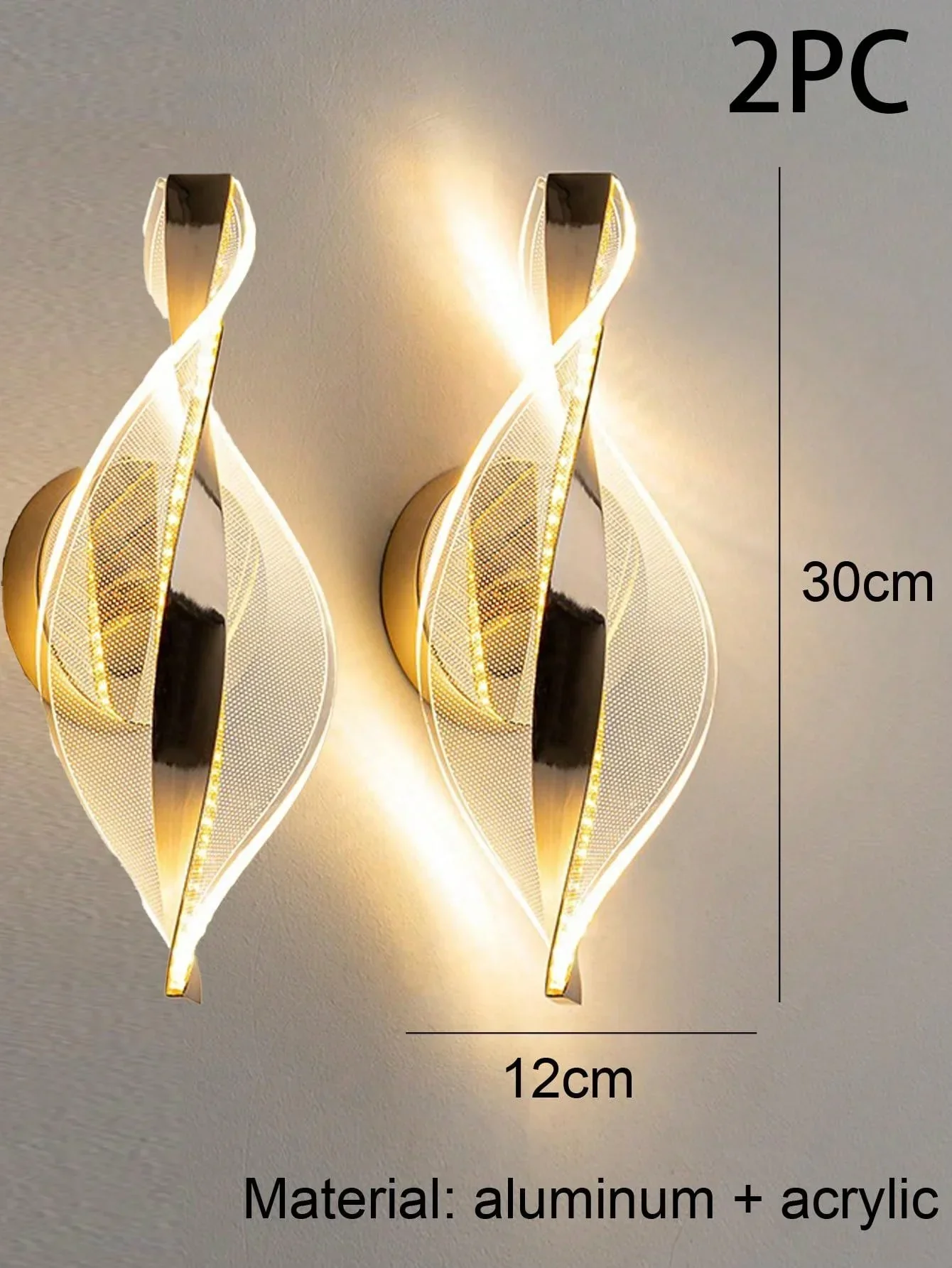 Modern LED Wall Lamp – Gold/Black Acrylic Light for Bedroom, Hallway & Living Room - Image 21