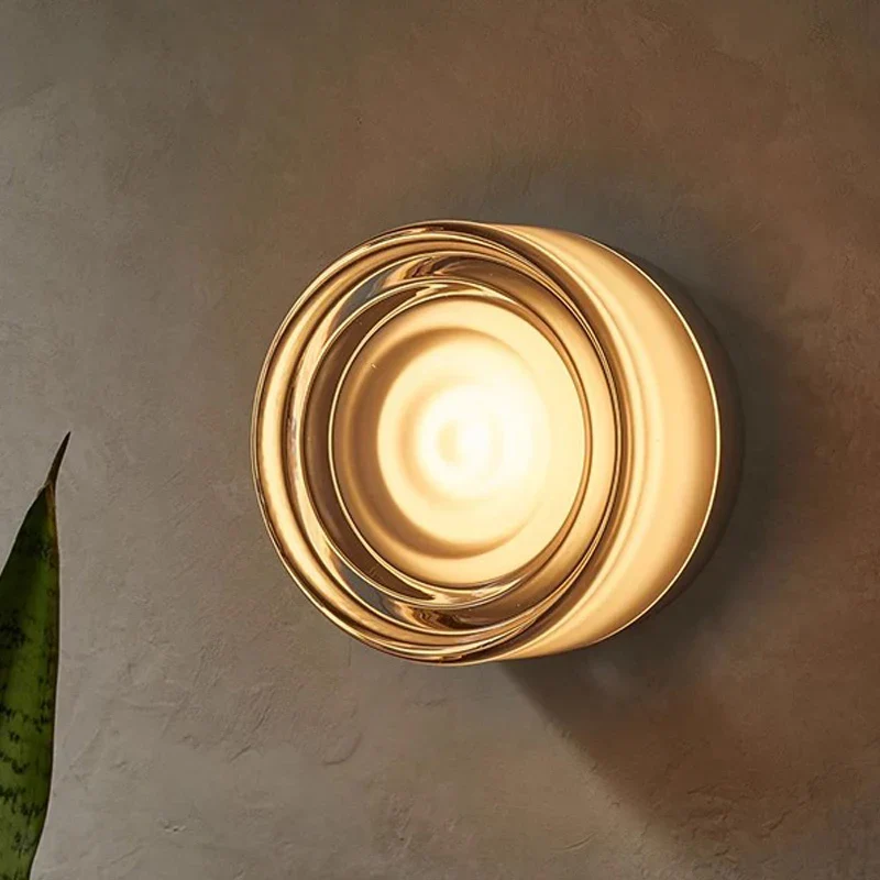 Modern LED Wall Sconce Amber Glass Living Room Bedroom Corridor Decor Light - Image 2