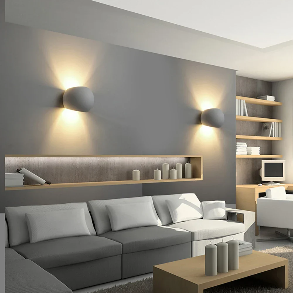 Modern LED Wall Sconce G9 Gypsum Indoor Bedroom Living Room Bedside Light - Image 2