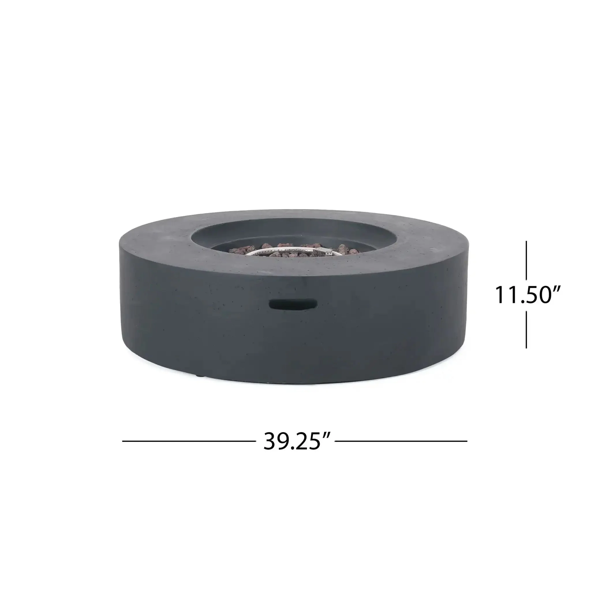Modern Lightweight Concrete Outdoor Circular Fire Pit 50,000 BTU - Image 3