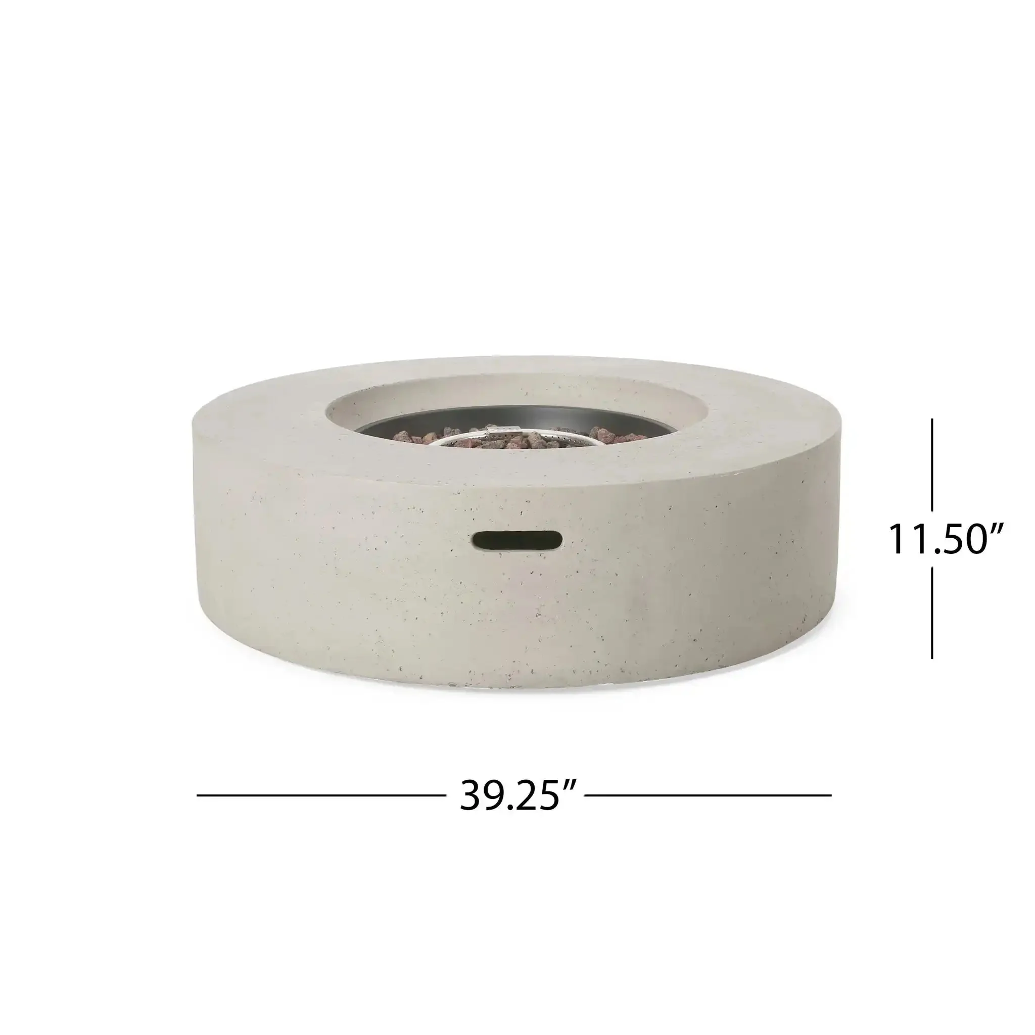 Modern Lightweight Concrete Outdoor Circular Fire Pit 50,000 BTU - Image 8