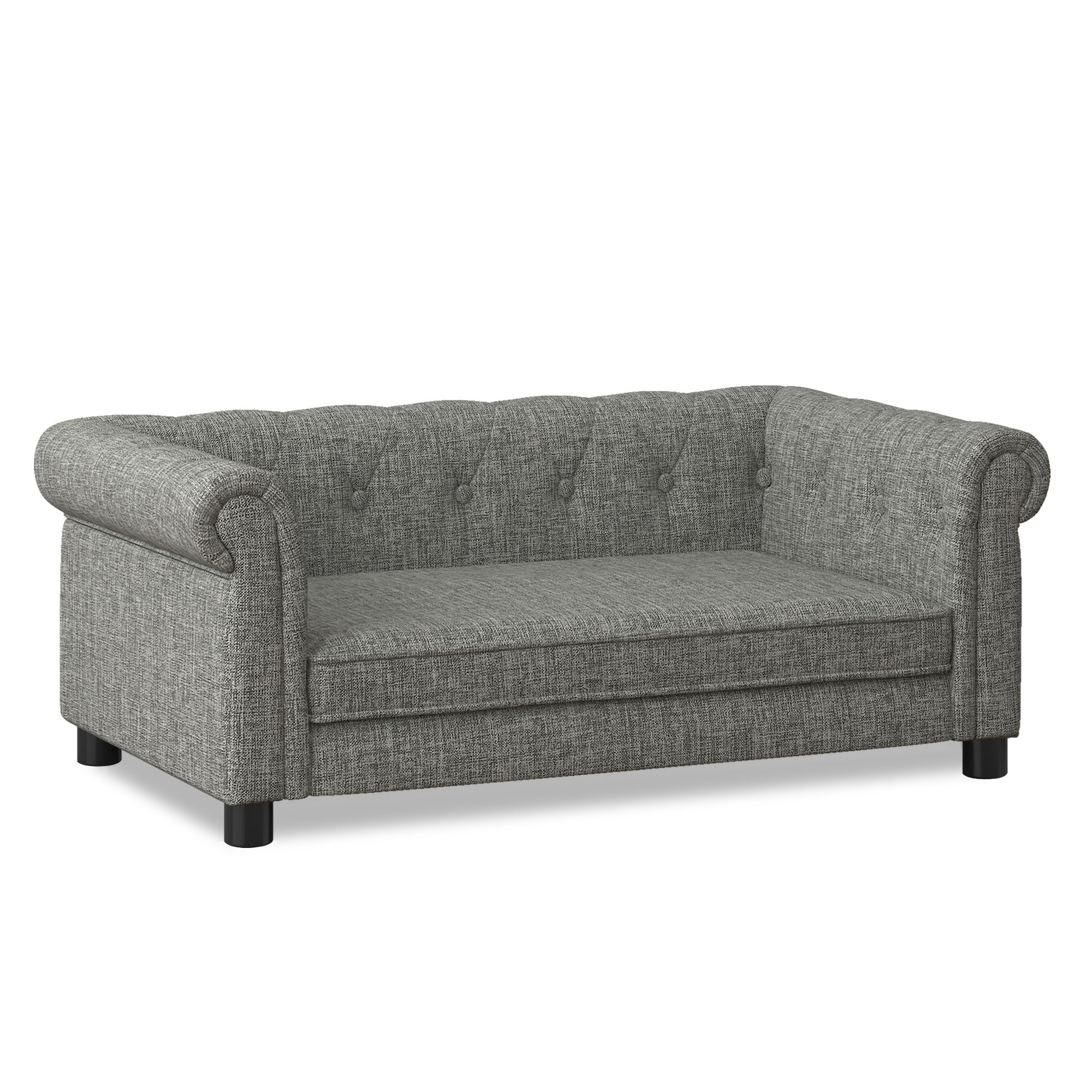 Modern Linen Fabric Light Grey Elevated Pet Bed - Image 10