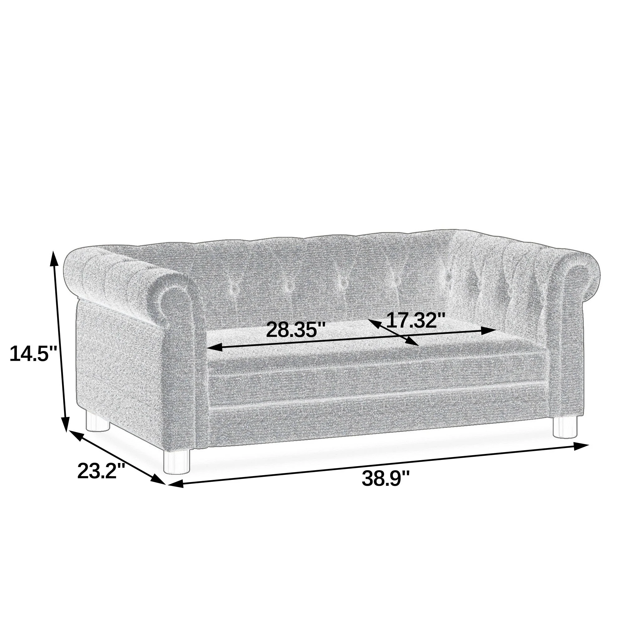 Modern Linen Fabric Light Grey Elevated Pet Bed - Image 3