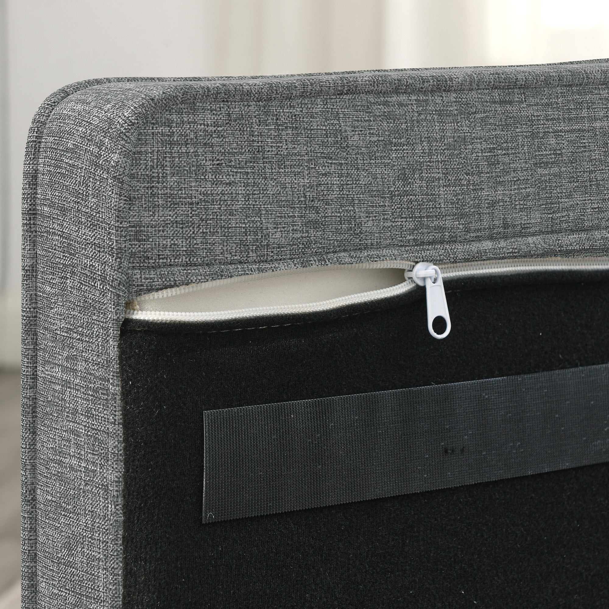 Modern Linen Fabric Light Grey Elevated Pet Bed - Image 7