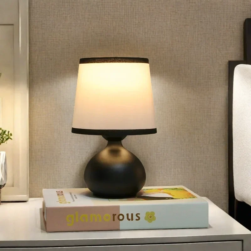 Modern Linen LED Table Lamp Bedside Desk Light Home Décor Bedroom Lighting - Image 7