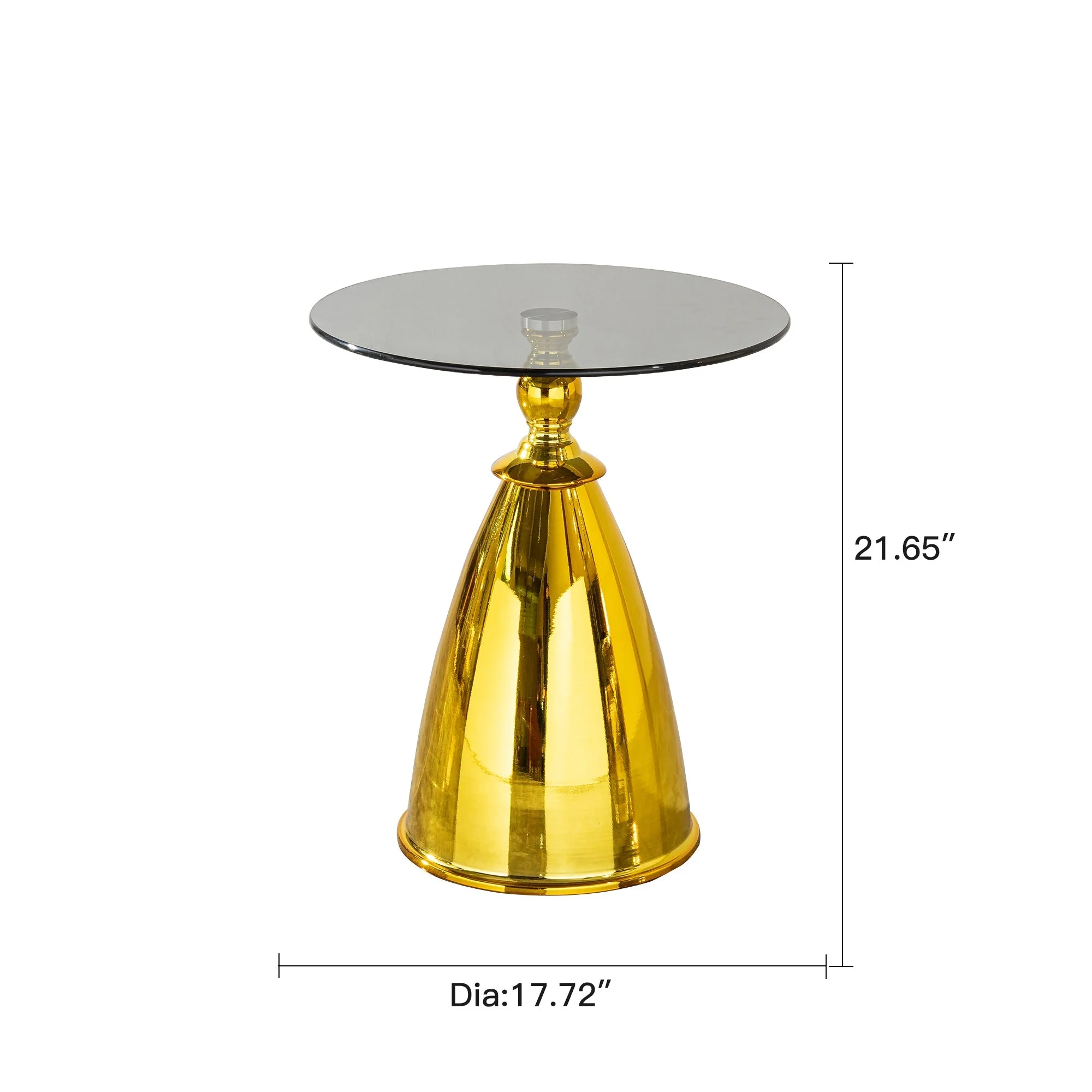Modern Living Room Coffee Table with Grey Tempered Glass and Gold Carbon Steel - Image 3