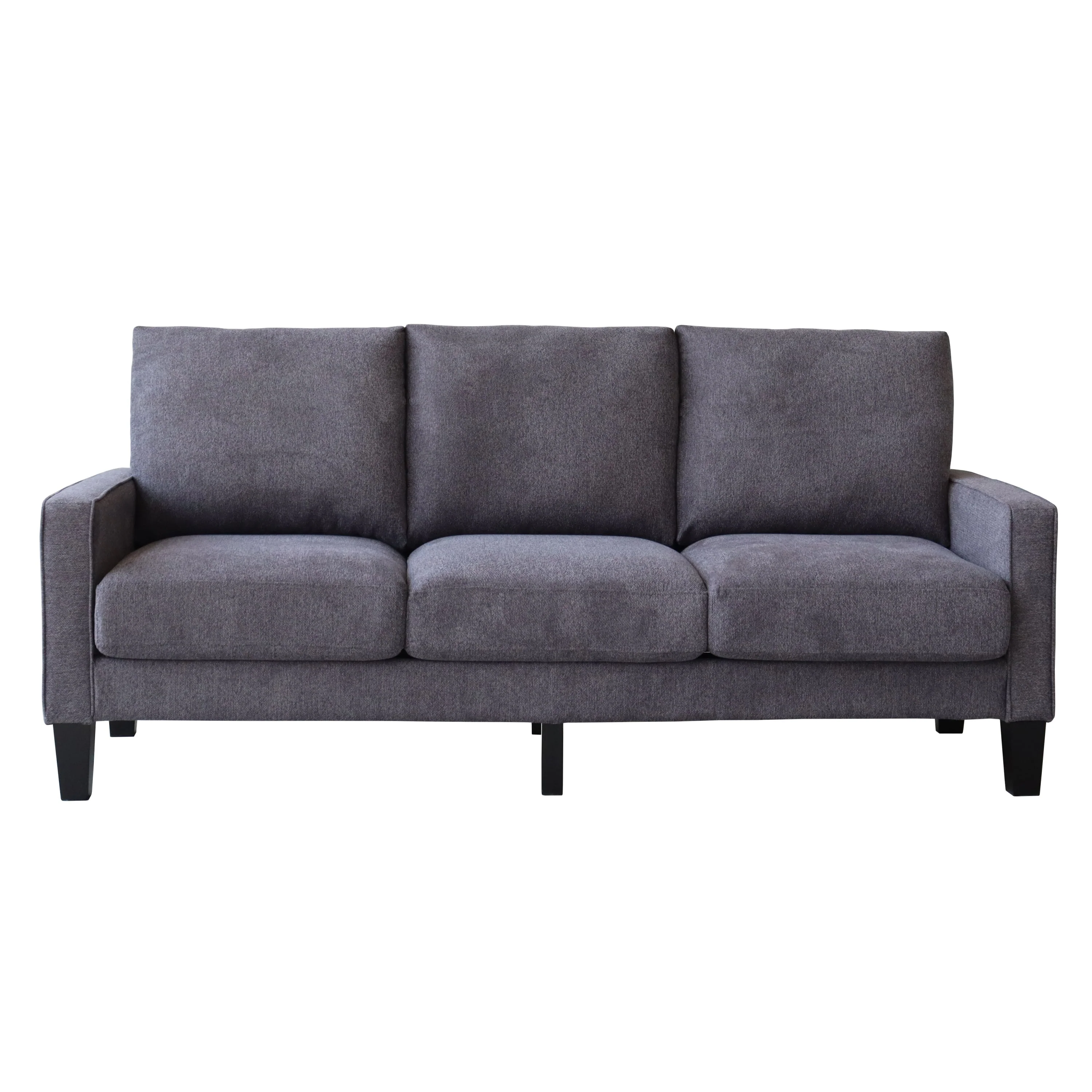 Modern Living Room Furniture Sofa in Dark Grey Fabric - Image 3