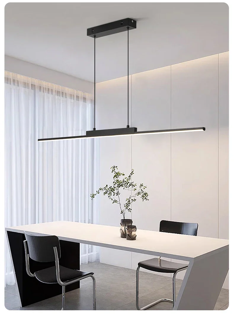 Modern Long Pendant Light – Minimalist Dining Room Chandelier for Kitchen & Living - Image 13