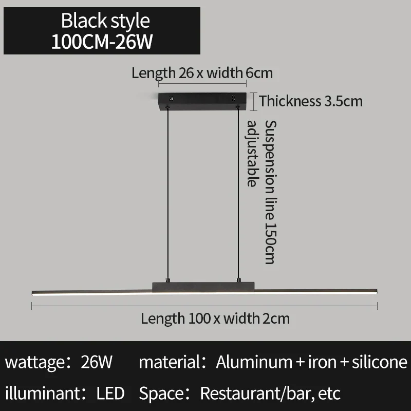Modern Long Pendant Light – Minimalist Dining Room Chandelier for Kitchen & Living - Image 14