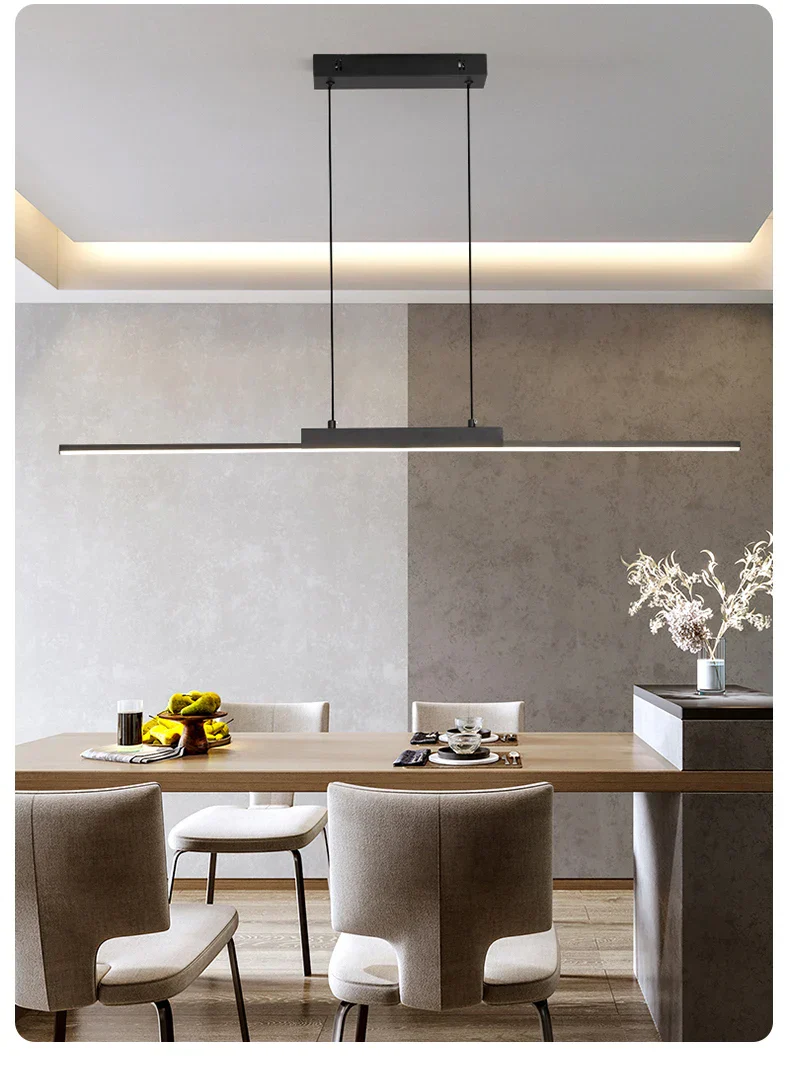 Modern Long Pendant Light – Minimalist Dining Room Chandelier for Kitchen & Living - Image 9