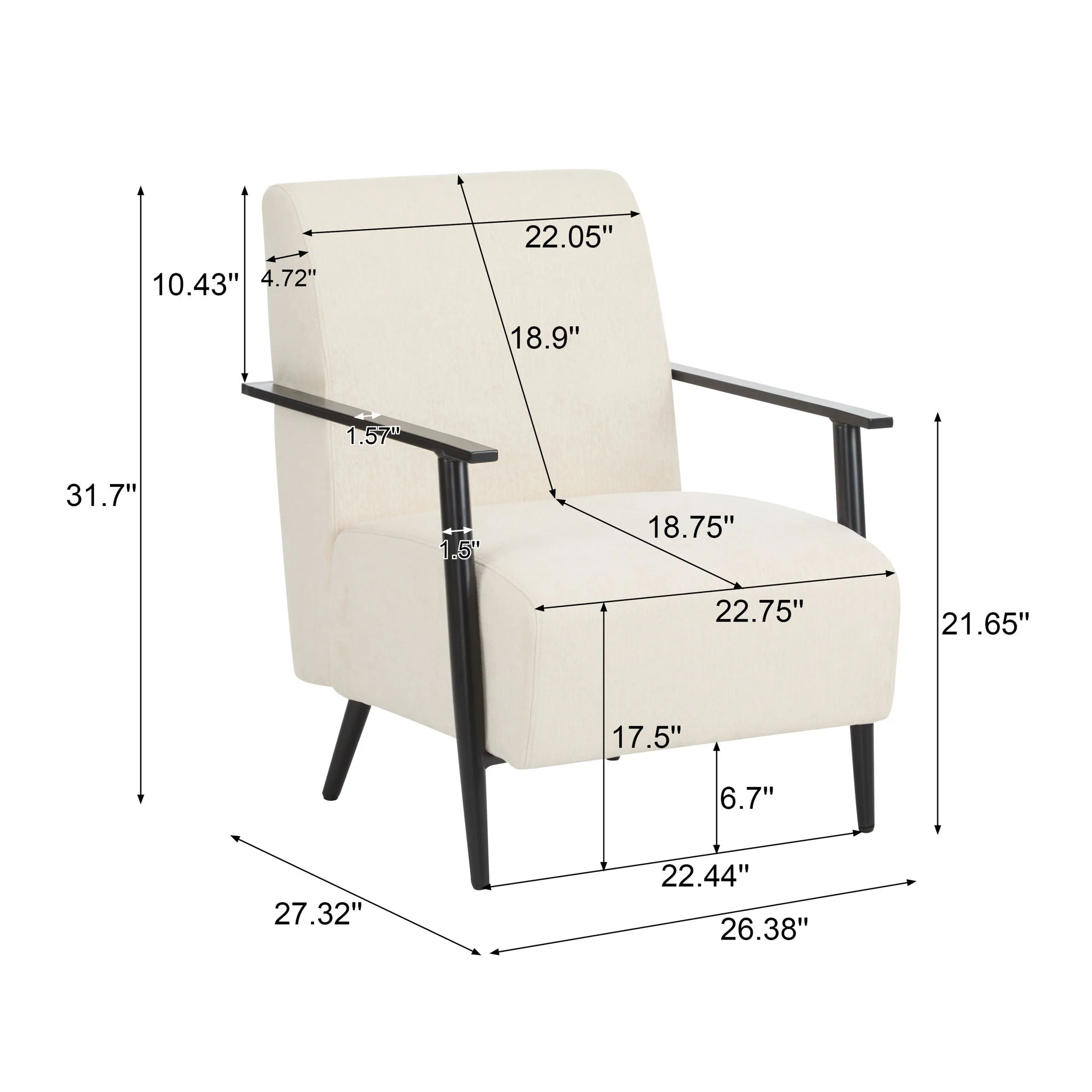 Modern Lounge Chair With Upholstery - Image 12