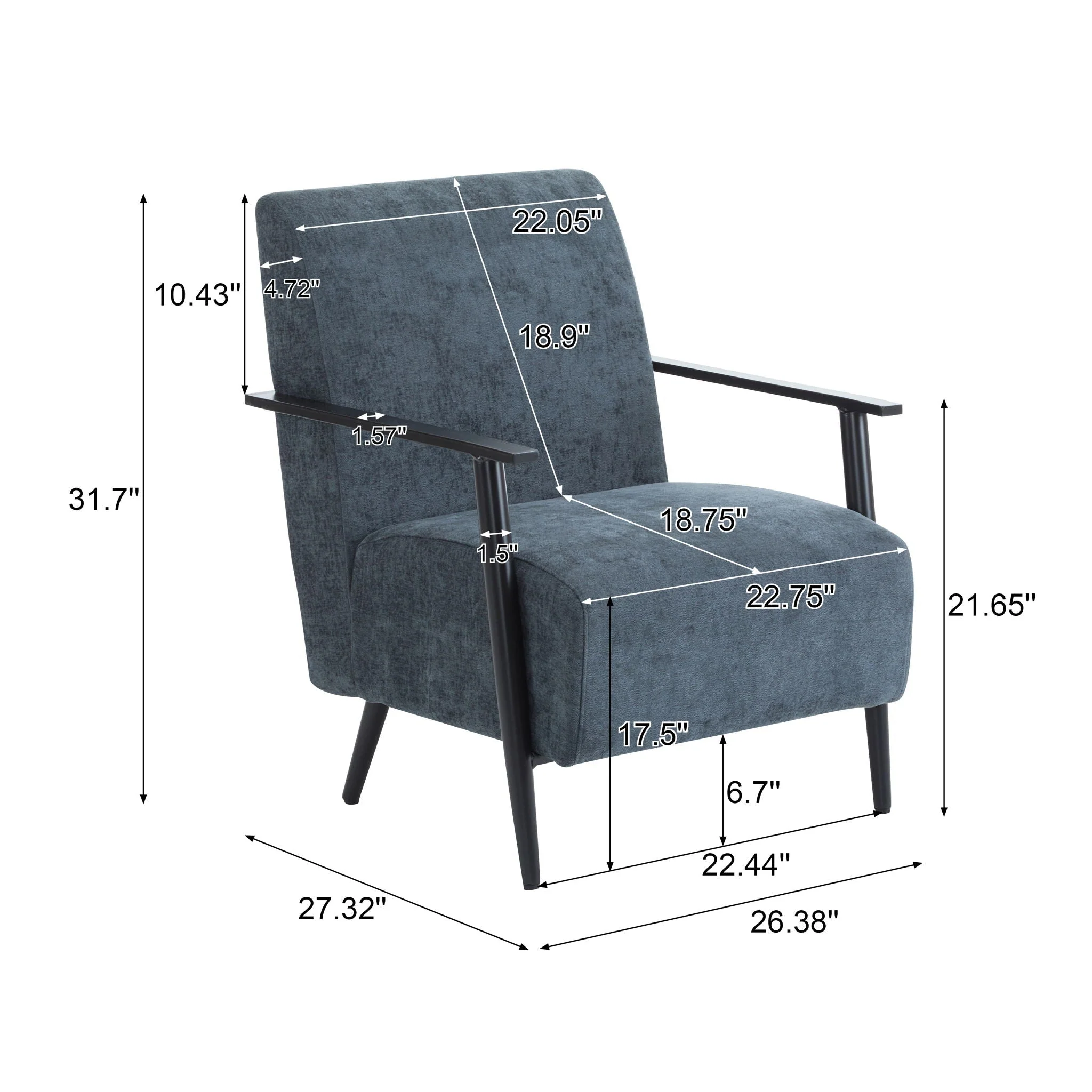 Modern Lounge Chair With Upholstery - Image 15