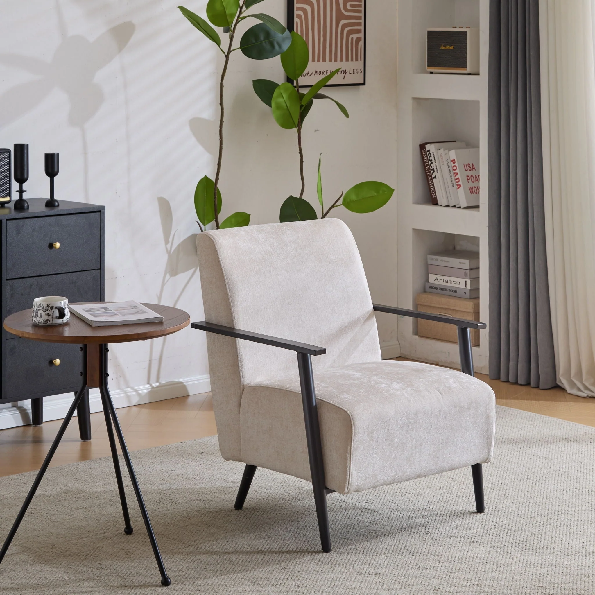 Modern Lounge Chair With Upholstery - Image 9
