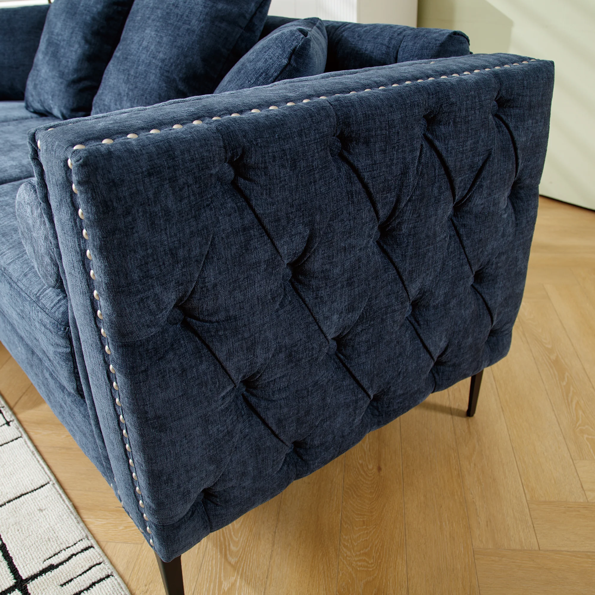 Modern Lounge Chenille Sectional Sofa - Image 15
