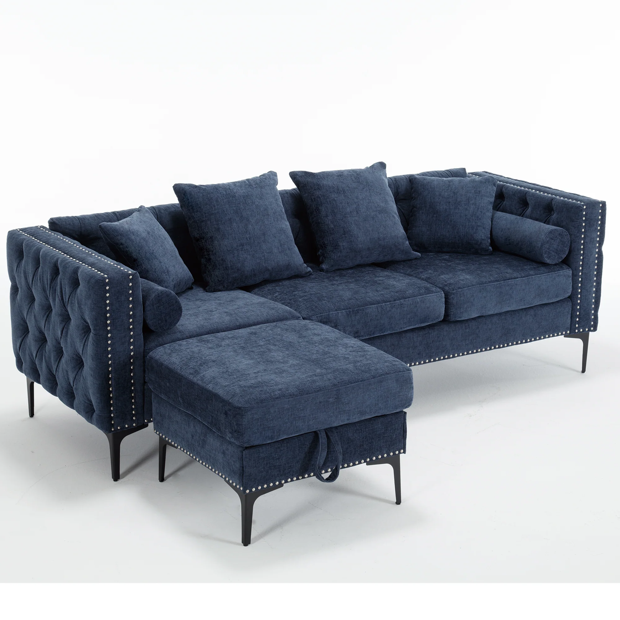 Modern Lounge Chenille Sectional Sofa - Image 18