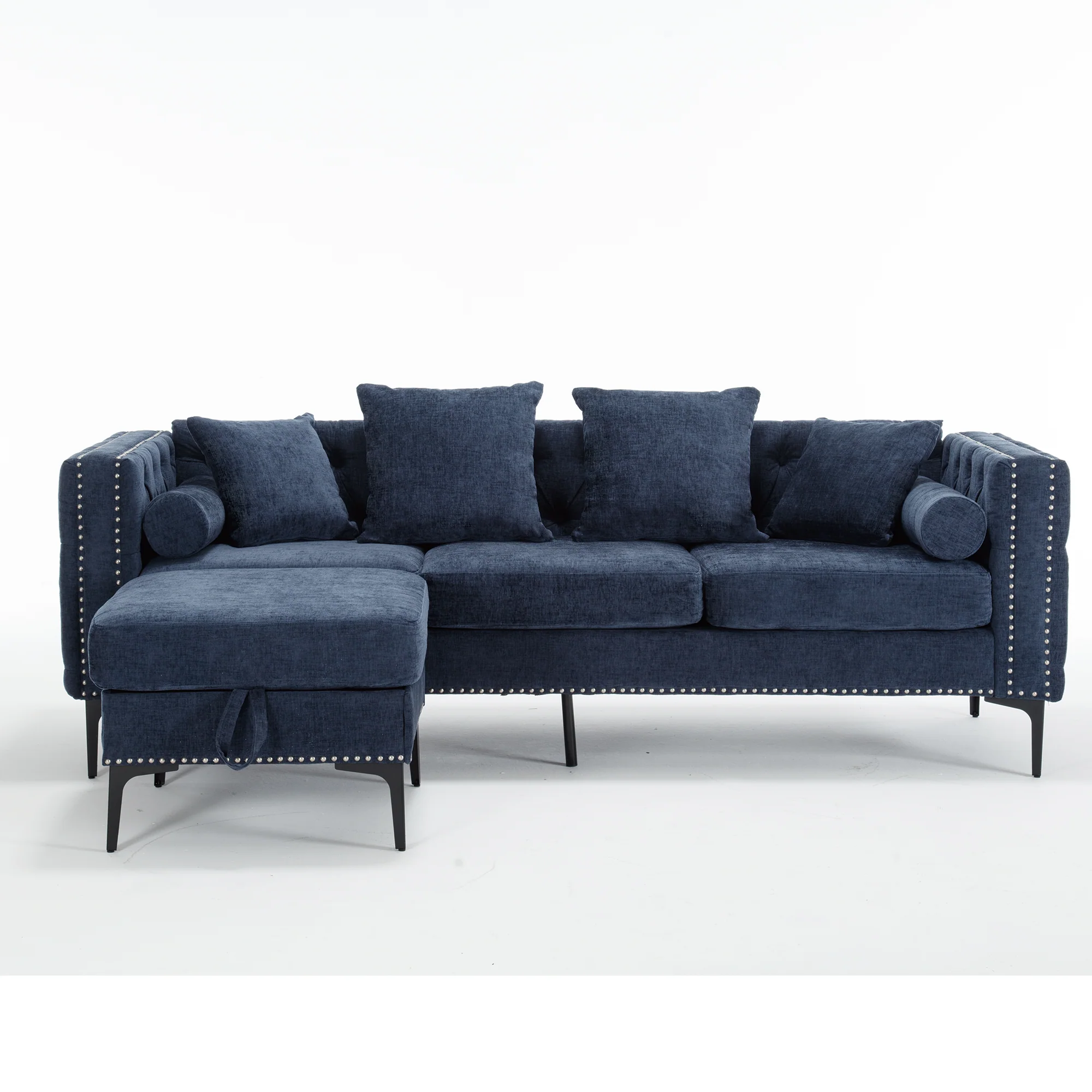 Modern Lounge Chenille Sectional Sofa - Image 20