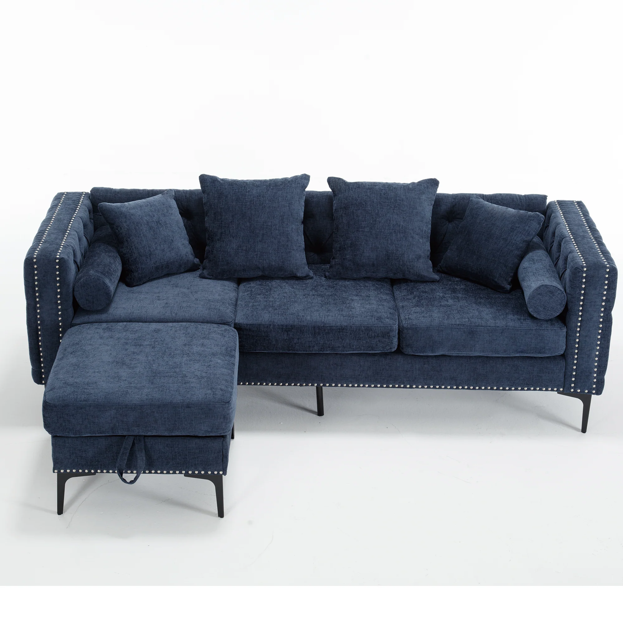 Modern Lounge Chenille Sectional Sofa - Image 21