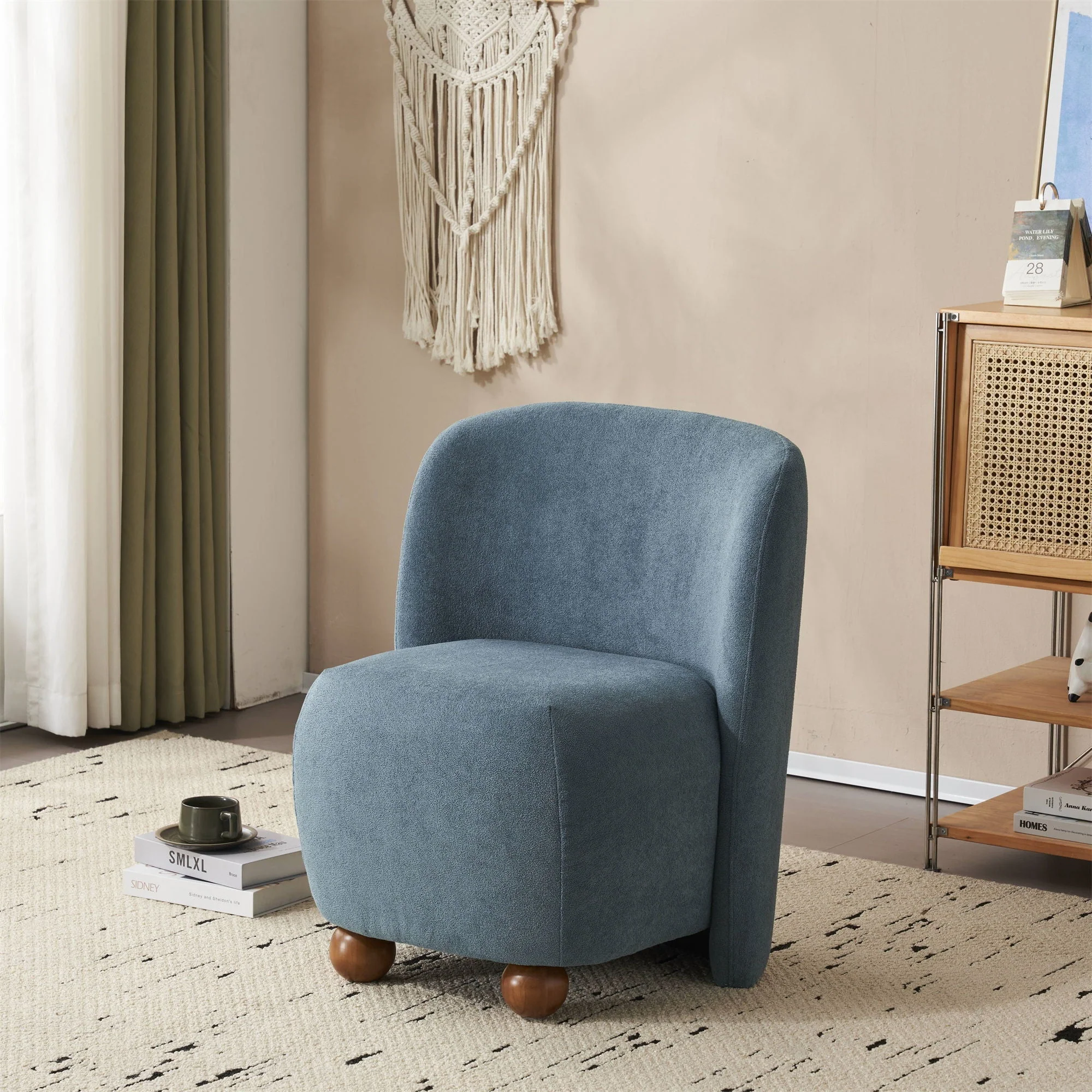 Modern Low Back Accent Upholstered Armless Living Room Chairs - Image 13