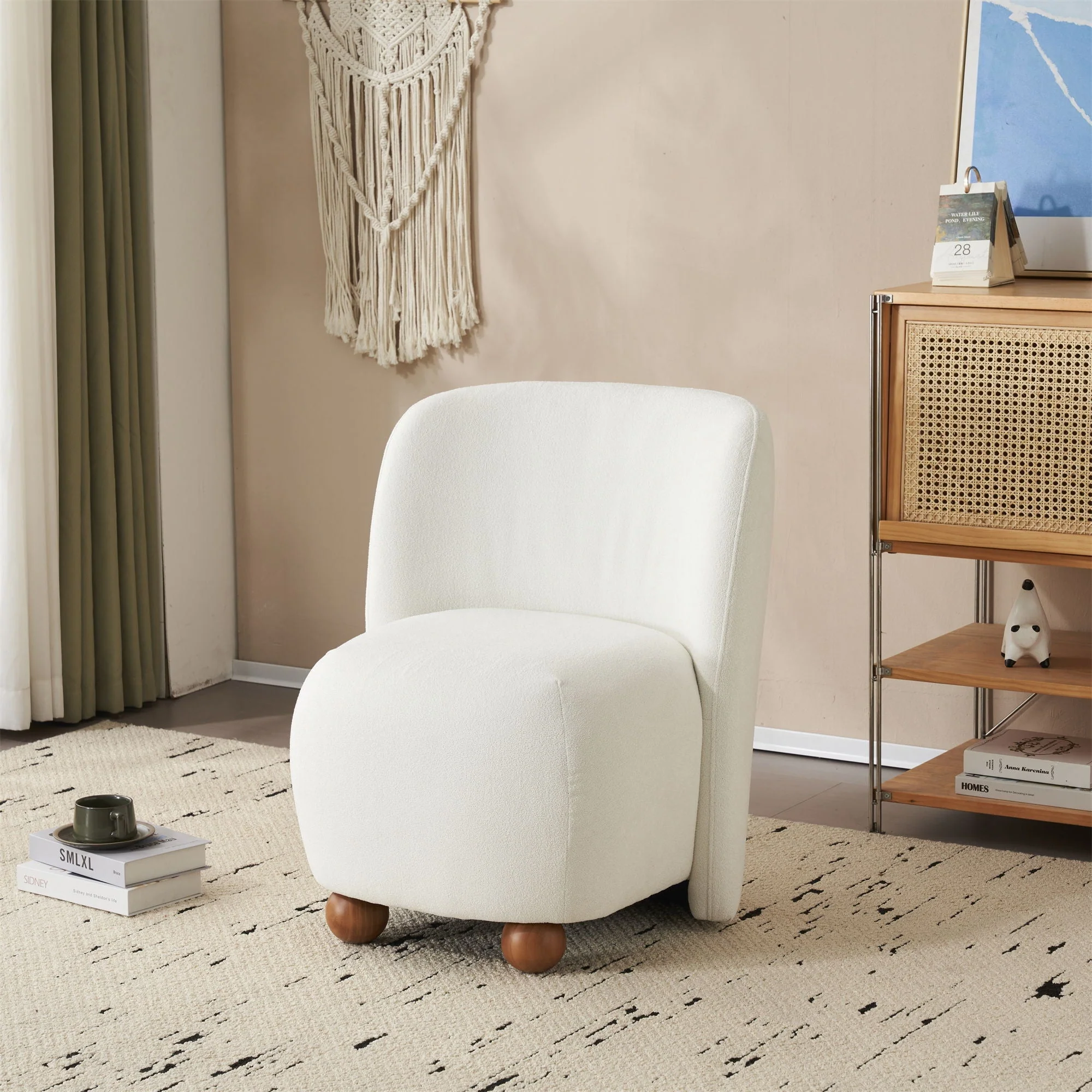 Modern Low Back Accent Upholstered Armless Living Room Chairs - Image 5