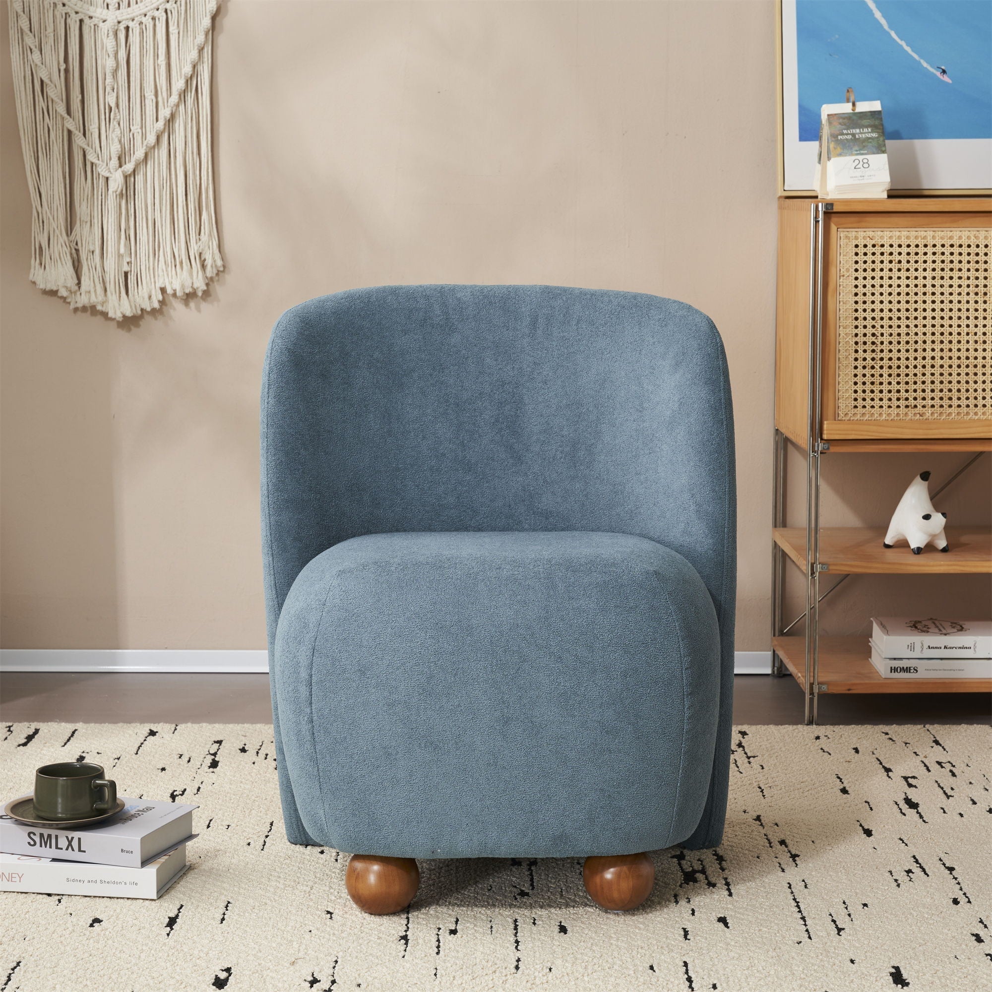 Modern Low Back Accent Upholstered Armless Living Room Chairs - Image 6