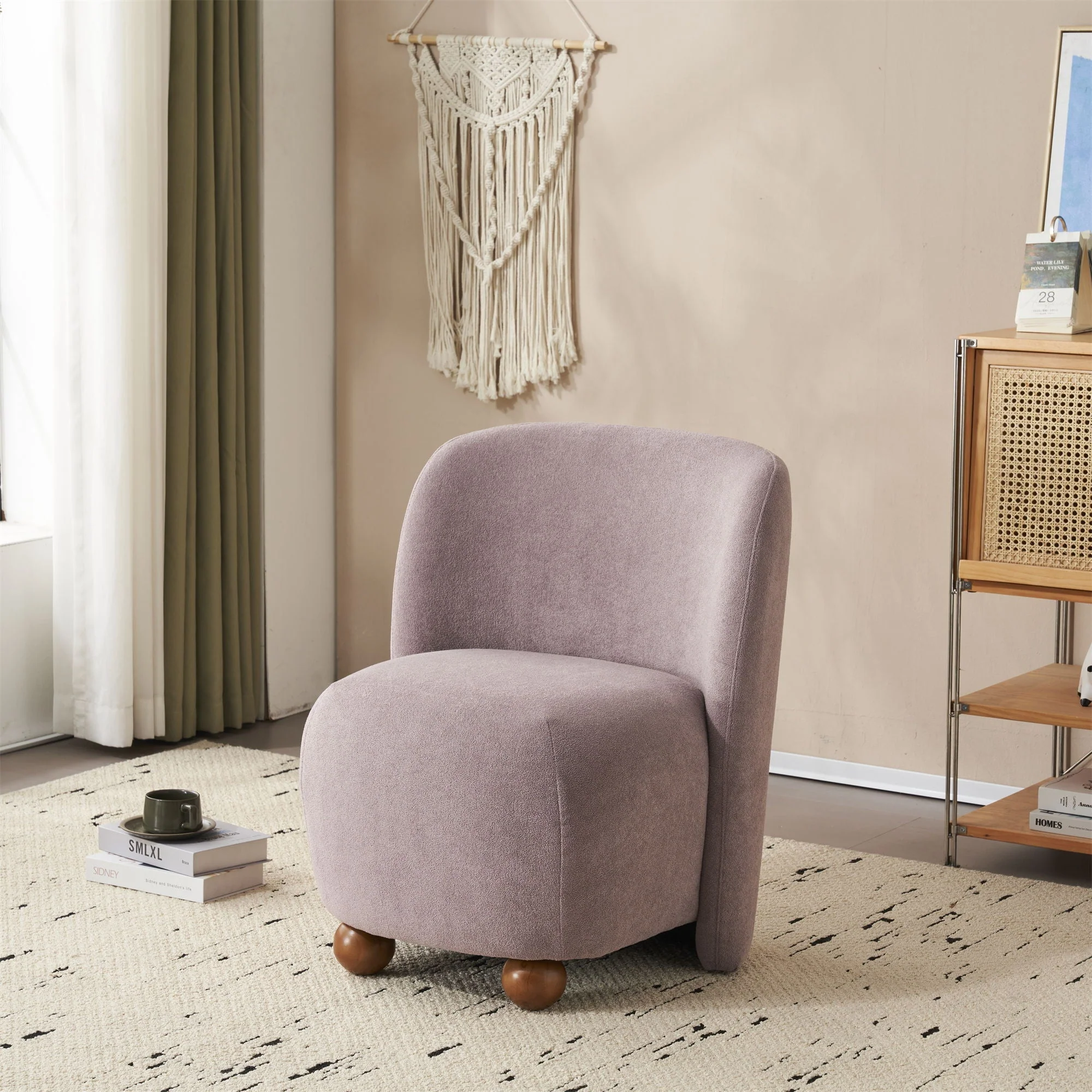 Modern Low Back Accent Upholstered Armless Living Room Chairs - Image 7