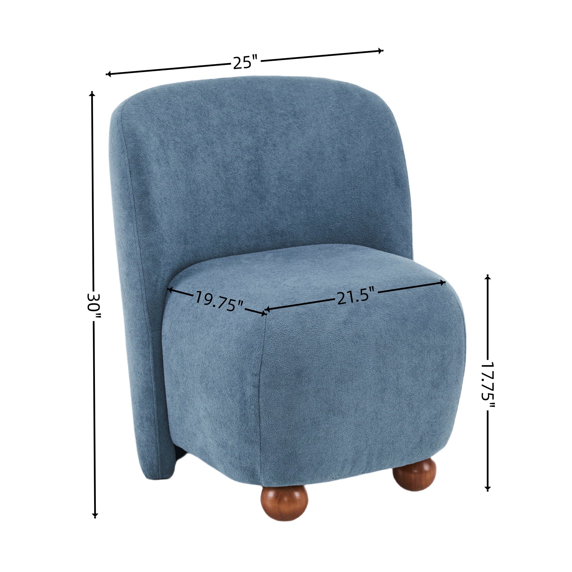 Modern Low Back Accent Upholstered Armless Living Room Chairs - Image 8