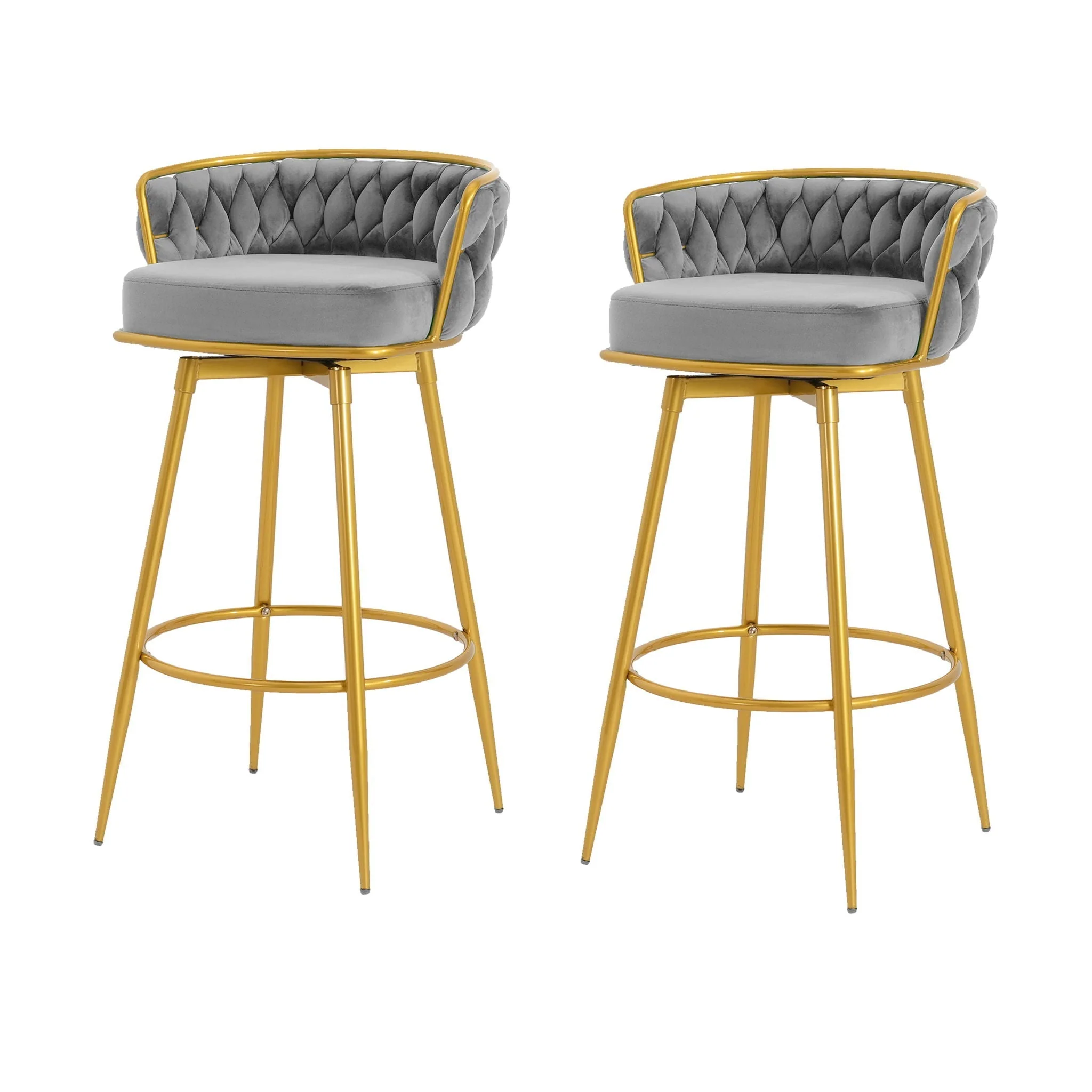 Modern Low Back Upholstered Counter Height Bar Stools (Set of 2) - Image 12