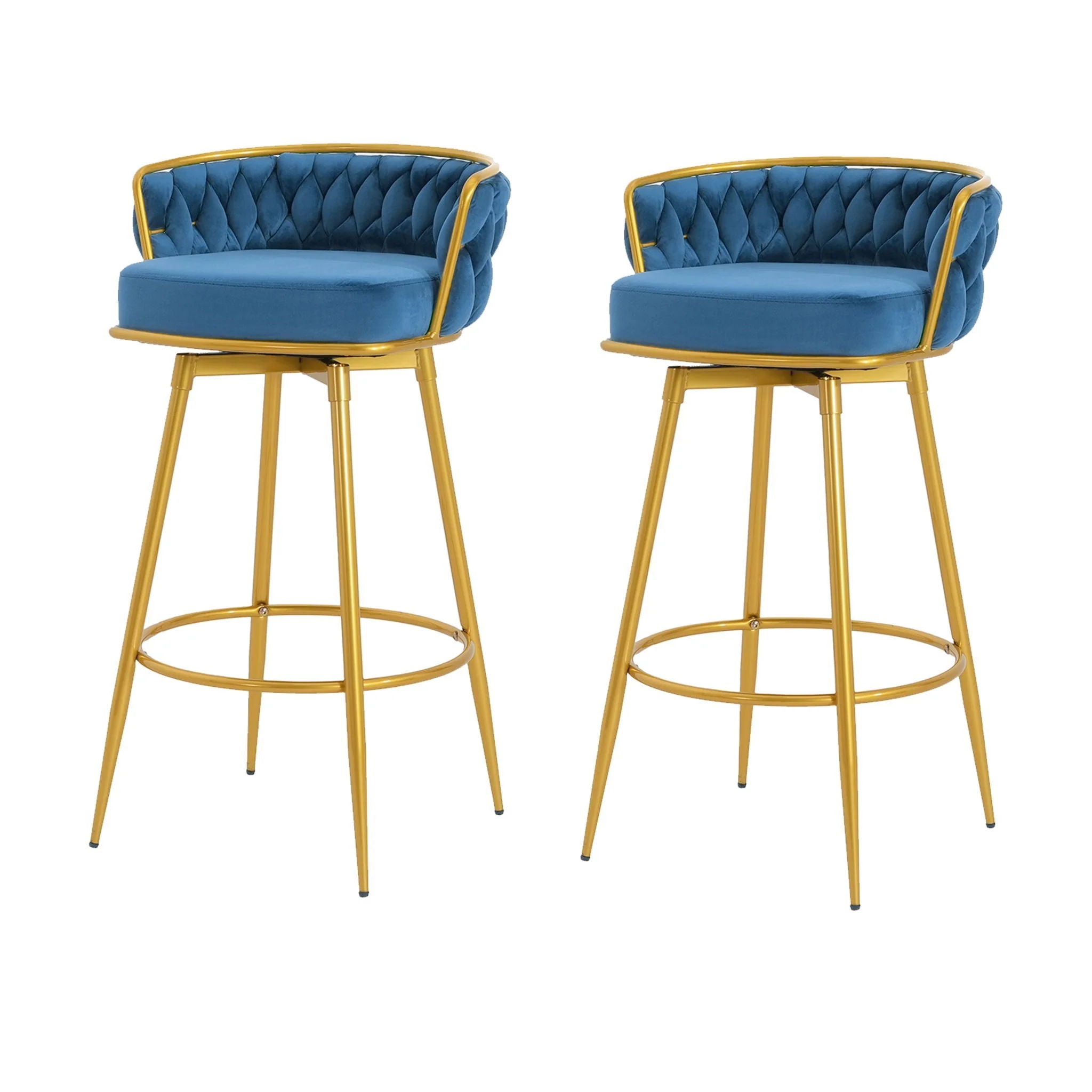 Modern Low Back Upholstered Counter Height Bar Stools (Set of 2) - Image 14